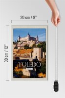 Holzschild Reise 20x30cm Tolerado Spain Altstadt Reiseziel
