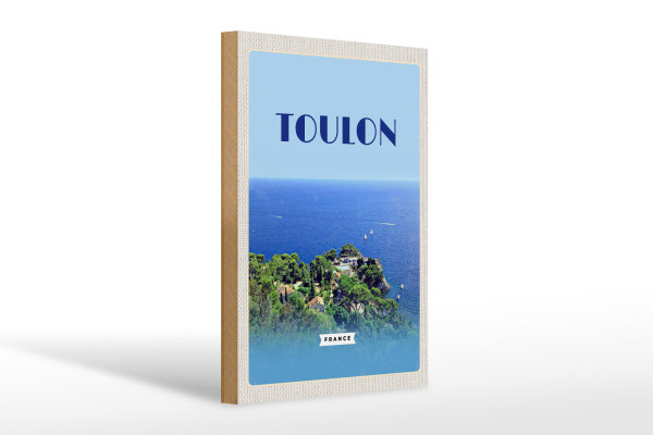 Holzschild Reise 20x30cm Toulon France Meer Urlaub Poster