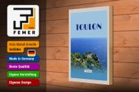 Holzschild Reise 20x30cm Toulon France Meer Urlaub Poster
