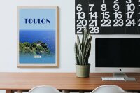 Holzschild Reise 20x30cm Toulon France Meer Urlaub Poster