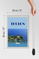 Holzschild Reise 20x30cm Toulon France Meer Urlaub Poster