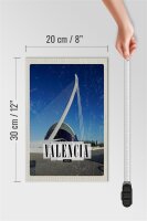 Holzschild Reise 20x30cm Valencia Spanien Hafenstadt
