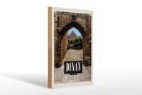 Holzschild Reise 20x30cm Dinan France Stadtmauer Schloss