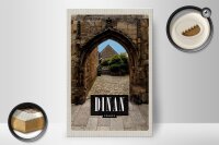 Holzschild Reise 20x30cm Dinan France Stadtmauer Schloss