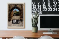 Holzschild Reise 20x30cm Dinan France Stadtmauer Schloss