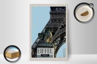 Holzschild Reise 20x30cm Eiffel Tower Paris Tourismus