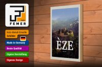 Holzschild Reise 20x30cm Eze France schönste Panorama Urlaub