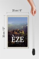 Holzschild Reise 20x30cm Eze France schönste Panorama Urlaub