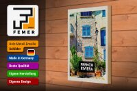 Holzschild Reise 20x30cm French Riviera Reiseziel Tourismus
