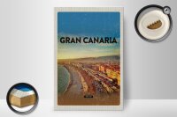 Holzschild Reise 20x30cm Gran Canaria Spain Panoramablick