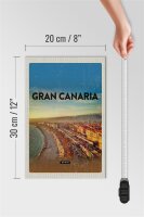 Holzschild Reise 20x30cm Gran Canaria Spain Panoramablick