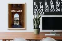 Holzschild Reise 20x30cm Retro Granada Spain Architektur