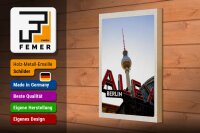 Holzschild Reise 20x30cm Berlin Deutschland Alex Fernsehturm Schild