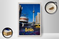 Holzschild Reise 20x30cm Berlin Uhr Alexanderplatz Geschenk