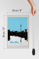 Holzschild Reise 20x30cm Berlin Deutschland Fluss Reiseziel