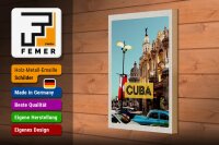 Holzschild Reise 20x30cm Cuba Karibik Innenstadt Urlaub