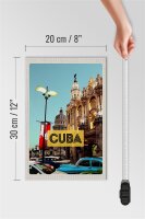 Holzschild Reise 20x30cm Cuba Karibik Innenstadt Urlaub