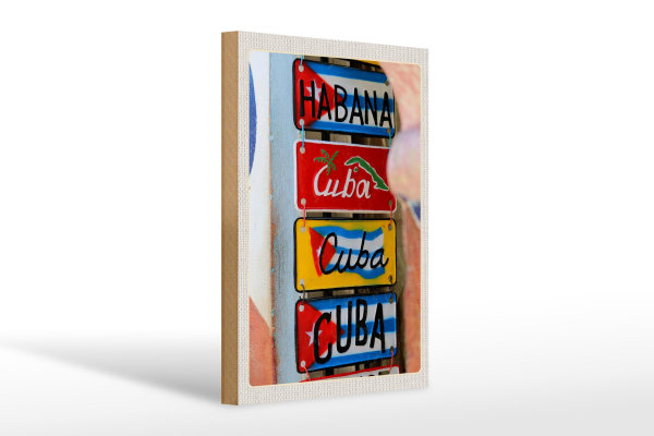 Holzschild Reise 20x30cm Cuba  Karibik Habana Reiseziel