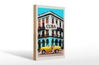 Holzschild Reise 20x30cm Cuba Karibik Oldtimer Haus