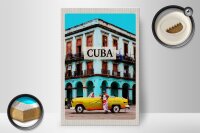Holzschild Reise 20x30cm Cuba Karibik Oldtimer Haus