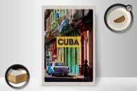 Holzschild Reise 20x30cm Cuba Karibik Oldtimer Haus Gasse