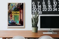 Holzschild Reise 20x30cm Cuba Karibik Oldtimer Haus Gasse