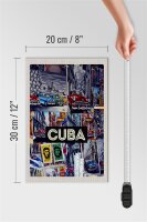Holzschild Reise 20x30cm Cuba Karibik Freiheit Stadt Gemälde