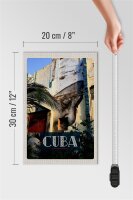 Holzschild Reise 20x30cm Cuba Karibik Gemälde auf Hauswand