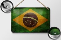 Blechschild Flagge 18x12cm Brasilien Schild