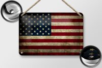 Blechschild Flagge 18x12cm Vereinigte Staaten Amerika USA