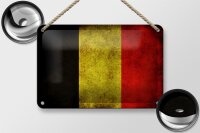 Blechschild Flagge 18x12cm Belgien Fahne