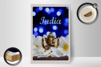 Holzschild Reise 20x30cm Indien Skulptur Elefant Ganesha