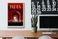 Holzschild Reise 20x30cm Indien Inner Moschee rot beten Islam