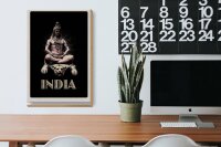 Holzschild Reise 20x30cm Indien Gott Buddhismus Löwe