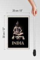 Holzschild Reise 20x30cm Indien Gott Buddhismus Löwe