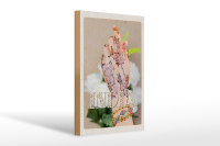 Holzschild Reise 20x30cm Indien Henna Hand Tradition Blume