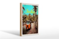 Holzschild Reise 20x30cm Indien Straße Tuk Tuk Taxi Asien