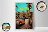 Holzschild Reise 20x30cm Indien Straße Tuk Tuk Taxi Asien