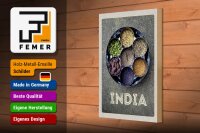 Holzschild Reise 20x30cm Indien Gewürze Fennel Cardamom Anise