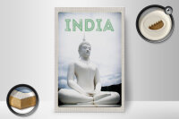 Holzschild Reise 20x30cm Indien Skulptur meditieren Gott