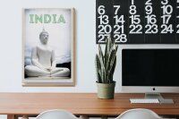 Holzschild Reise 20x30cm Indien Skulptur meditieren Gott