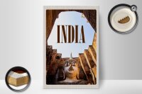 Holzschild Reise 20x30cm Indien Sehenswürdigkeiten Skulptur