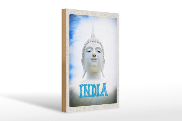 Holzschild Reise 20x30cm Indien Religion Hinduismus Skulptur