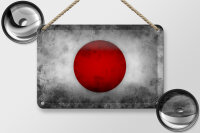 Blechschild Flagge 18x12cm Japan Fahne
