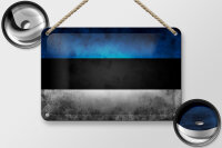 Blechschild Flagge 18x12cm Estland Fahne