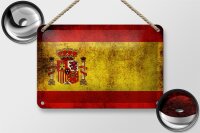 Blechschild Flagge 18x12cm Spanien Fahne