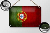 Blechschild Flagge 18x12cm Portugal Fahne