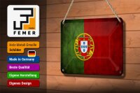 Blechschild Flagge 18x12cm Portugal Fahne