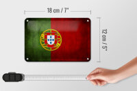 Blechschild Flagge 18x12cm Portugal Fahne