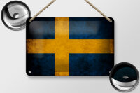 Blechschild Flagge 18x12cm Schweden Fahne
